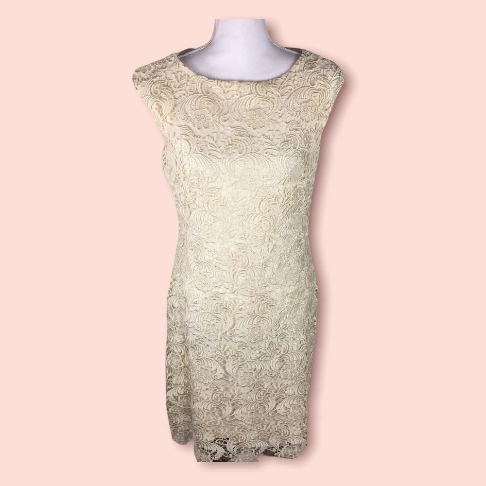 Ralph Lauren Evening Dress Sz 8 Pale Yellow Cocktail Wedding Black Tie